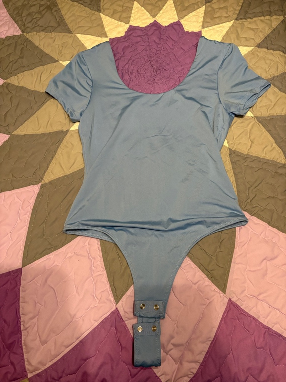 Women’s Light Blue Short Sleeve Bodysuit